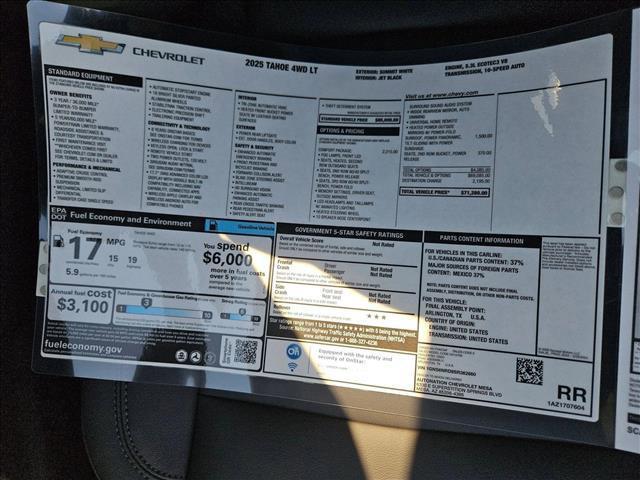 new 2025 Chevrolet Tahoe car, priced at $65,780