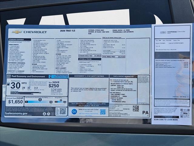 new 2026 Chevrolet Trax car, priced at $23,505