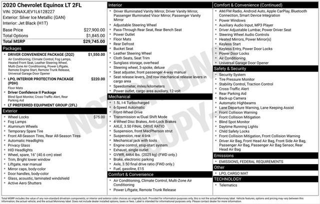 used 2020 Chevrolet Equinox car, priced at $18,000