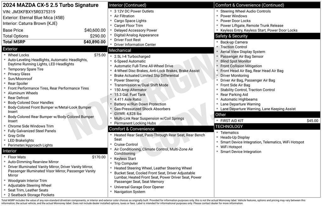 used 2024 Mazda CX-5 car, priced at $32,550