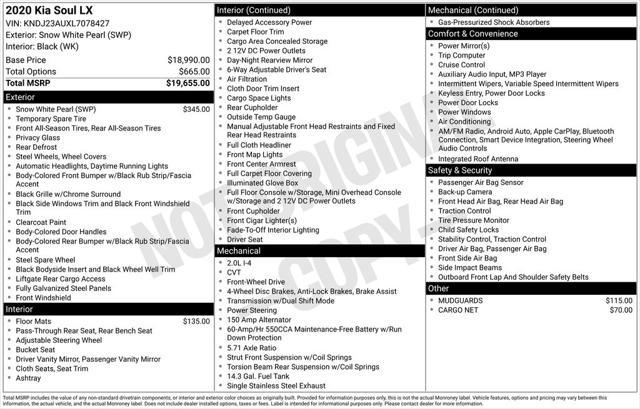 used 2020 Kia Soul car, priced at $12,850