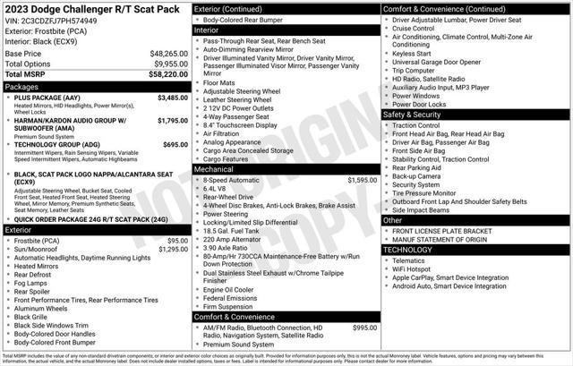 used 2023 Dodge Challenger car, priced at $55,000
