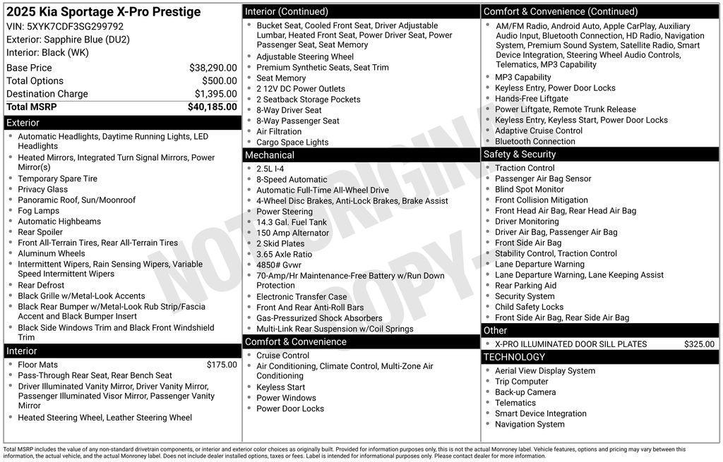 new 2025 Kia Sportage car, priced at $38,685