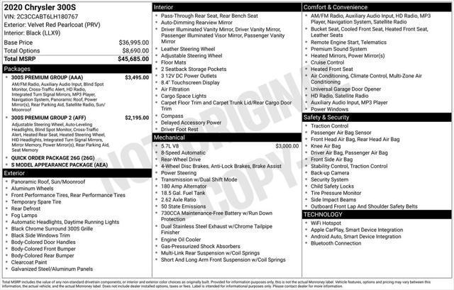 used 2020 Chrysler 300 car, priced at $26,000