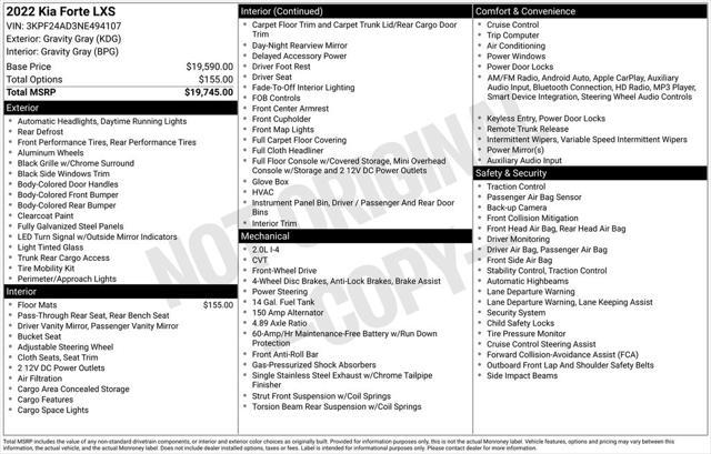 used 2022 Kia Forte car, priced at $21,150
