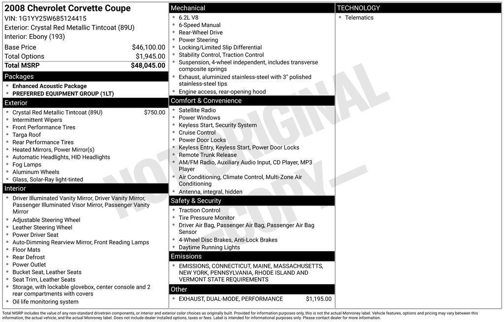 used 2008 Chevrolet Corvette car, priced at $22,500