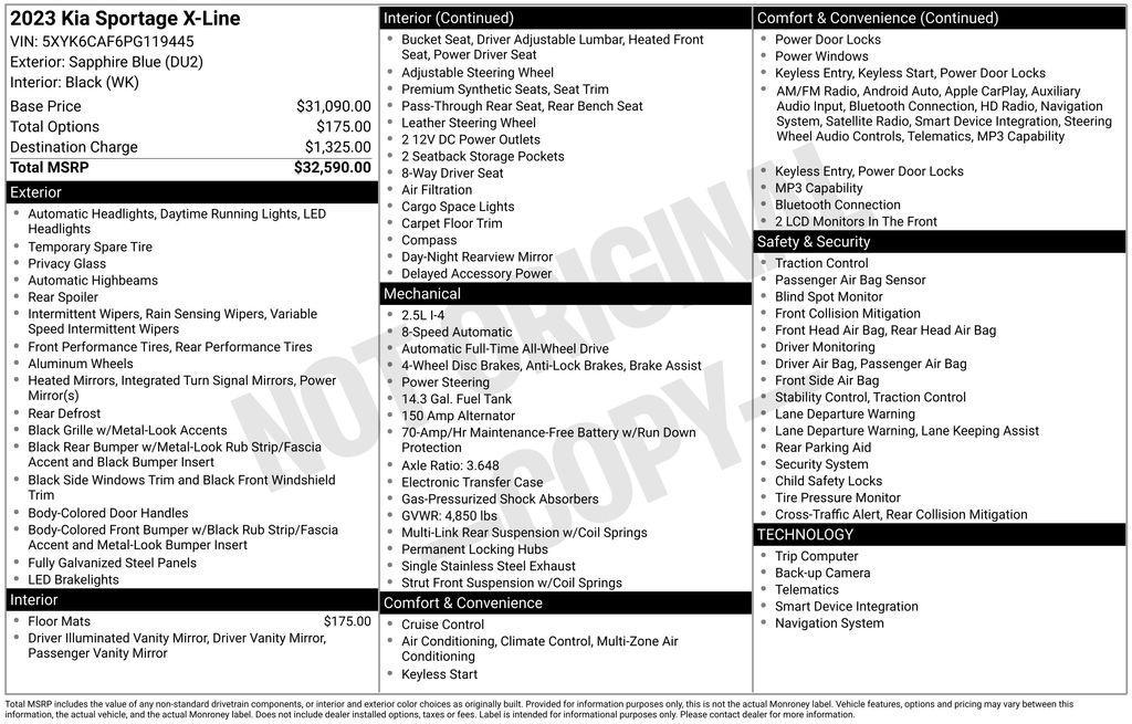 used 2023 Kia Sportage car, priced at $28,175