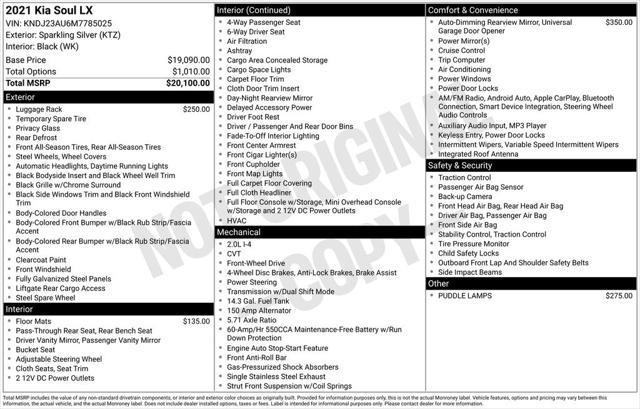 used 2021 Kia Soul car, priced at $18,500