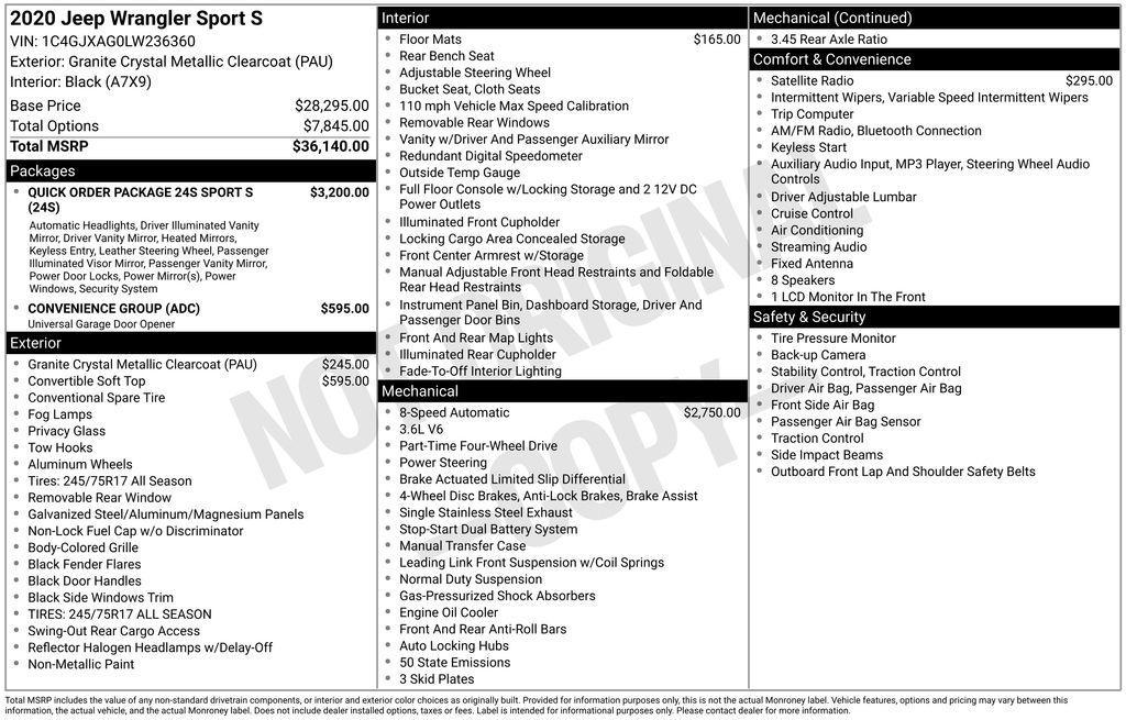 used 2020 Jeep Wrangler car, priced at $24,025