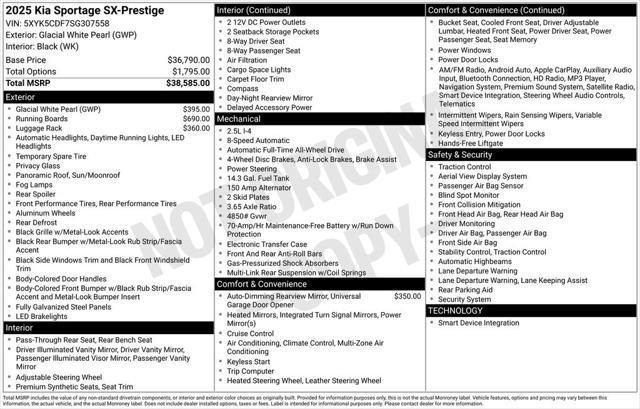 new 2025 Kia Sportage car, priced at $38,760