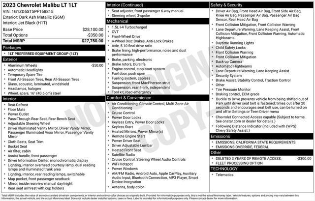 used 2023 Chevrolet Malibu car, priced at $21,500