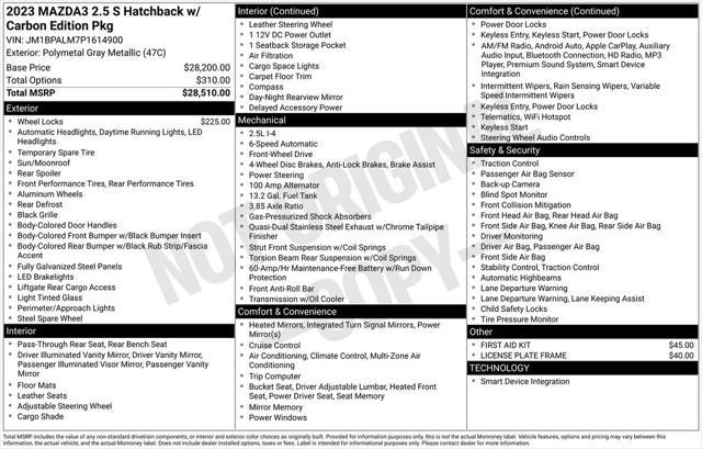 used 2023 Mazda Mazda3 car, priced at $21,250