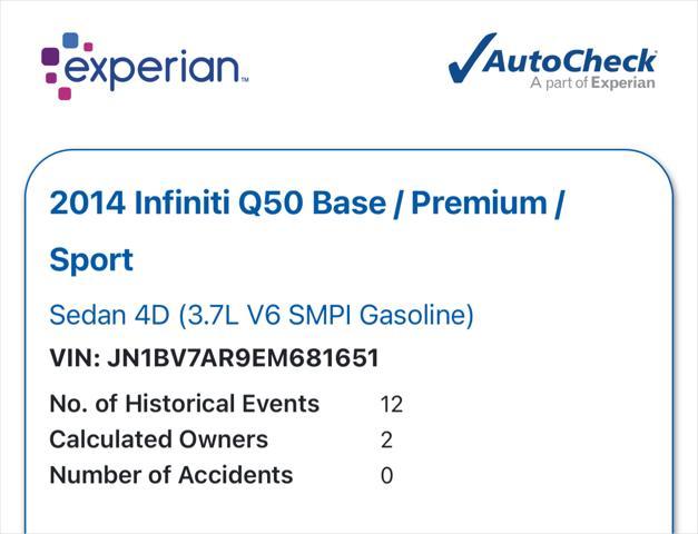 used 2014 INFINITI Q50 car, priced at $14,980