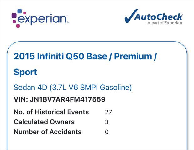 used 2015 INFINITI Q50 car, priced at $14,980