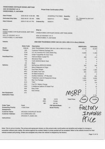 new 2026 Ram 3500 car, priced at $69,984