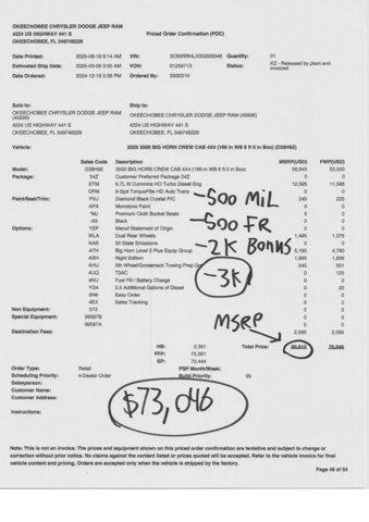 new 2025 Ram 3500 car, priced at $72,984