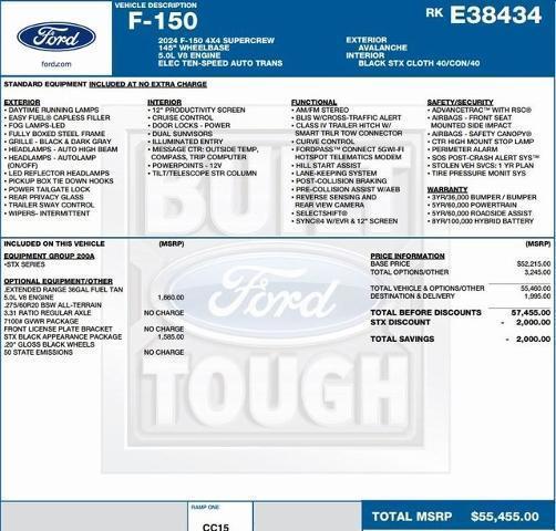 new 2024 Ford F-150 car, priced at $44,675