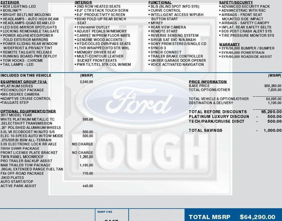 used 2017 Ford F-150 car, priced at $18,995