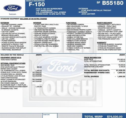 new 2025 Ford F-150 car, priced at $72,006