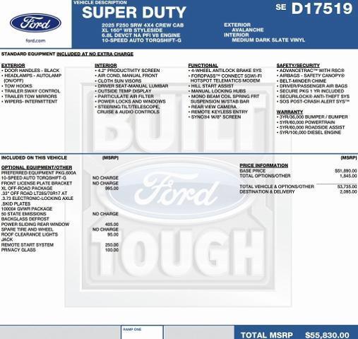 new 2025 Ford F-250 car, priced at $56,610
