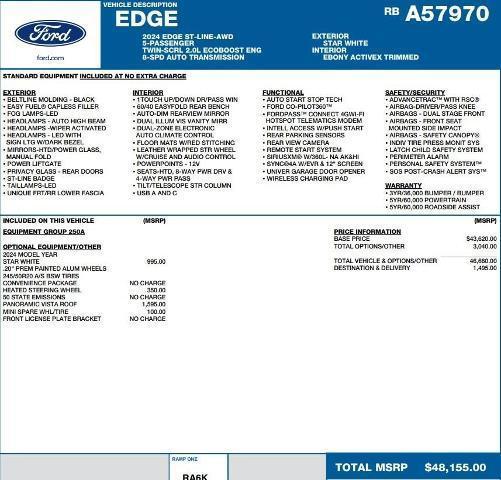 new 2024 Ford Edge car, priced at $39,366