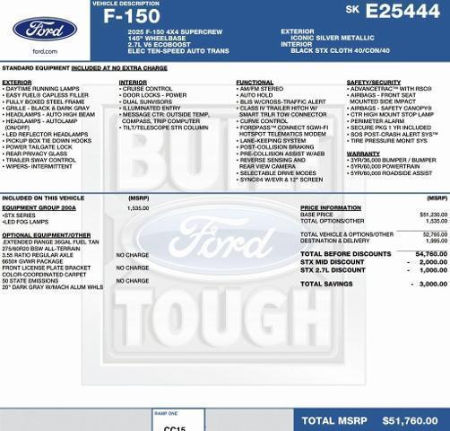 new 2025 Ford F-150 car, priced at $45,967