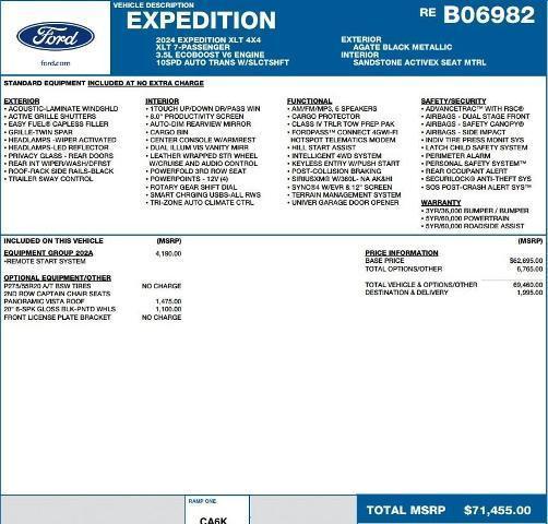 new 2024 Ford Expedition car, priced at $56,237