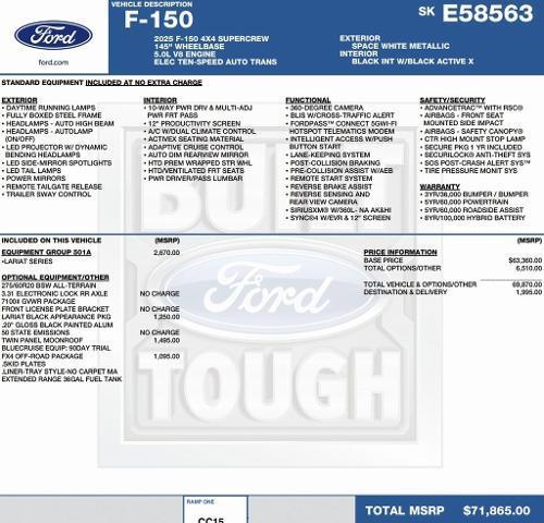 new 2025 Ford F-150 car, priced at $62,040