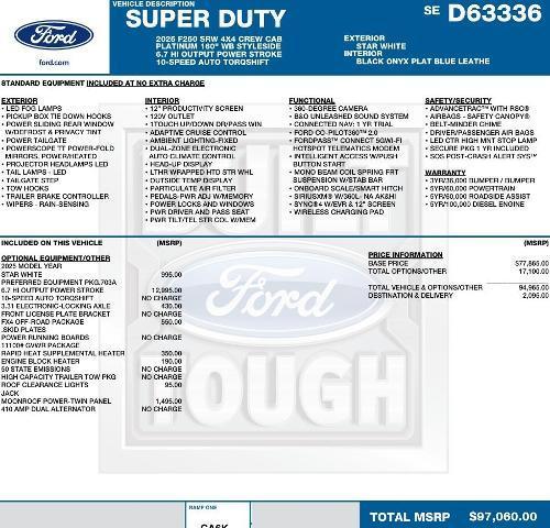 new 2025 Ford F-250 car, priced at $88,873