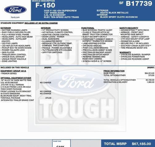 new 2025 Ford F-150 car, priced at $58,363