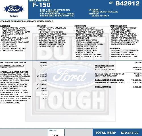 new 2025 Ford F-150 car, priced at $60,865