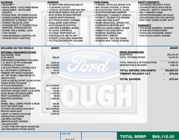 used 2020 Ford F-250 car, priced at $55,995