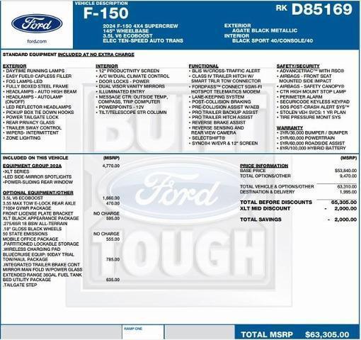 new 2024 Ford F-150 car, priced at $47,310