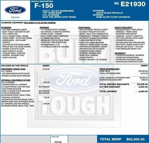 new 2024 Ford F-150 car, priced at $50,590