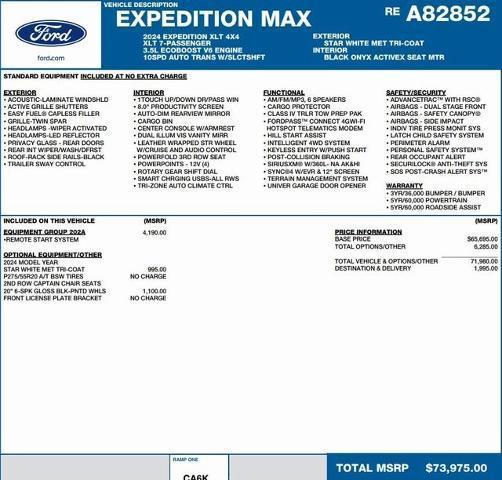 new 2024 Ford Expedition Max car, priced at $60,646