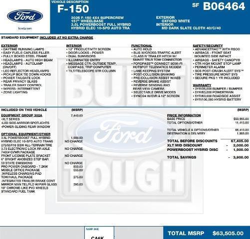 new 2025 Ford F-150 car, priced at $54,588
