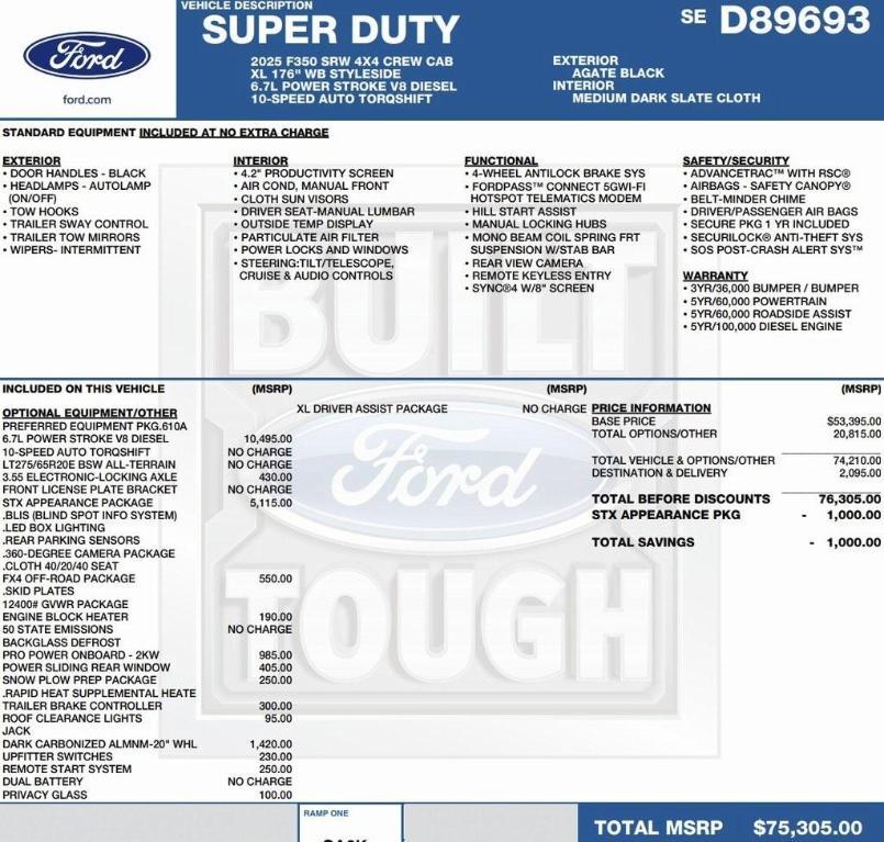 new 2025 Ford F-350 car, priced at $68,587