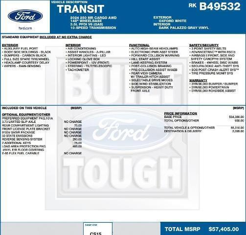 new 2024 Ford Transit-250 car, priced at $53,204