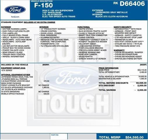 new 2024 Ford F-150 car, priced at $42,868