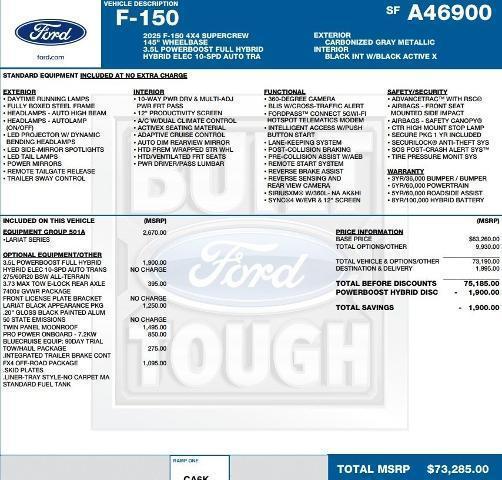 new 2025 Ford F-150 car, priced at $64,625