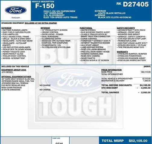 new 2024 Ford F-150 car, priced at $41,557