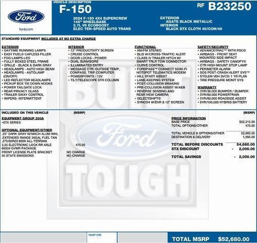 new 2024 Ford F-150 car, priced at $41,144