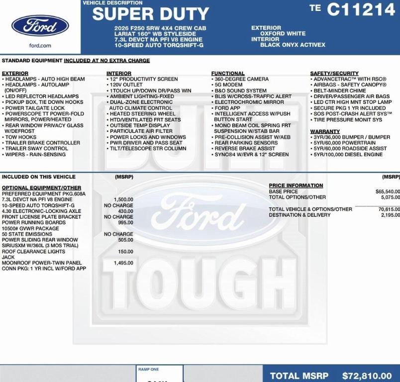 new 2026 Ford F-250 car, priced at $72,581