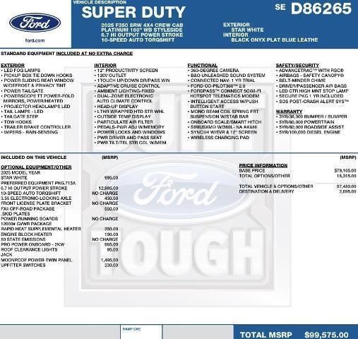 new 2025 Ford F-350 car, priced at $91,164
