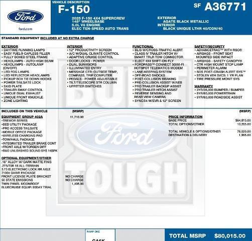 new 2025 Ford F-150 car, priced at $70,672