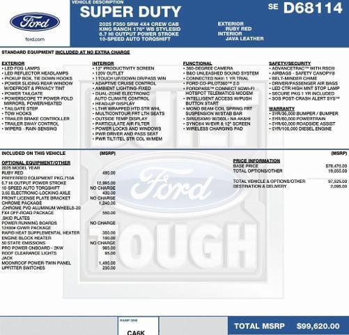 new 2025 Ford F-350 car, priced at $91,232