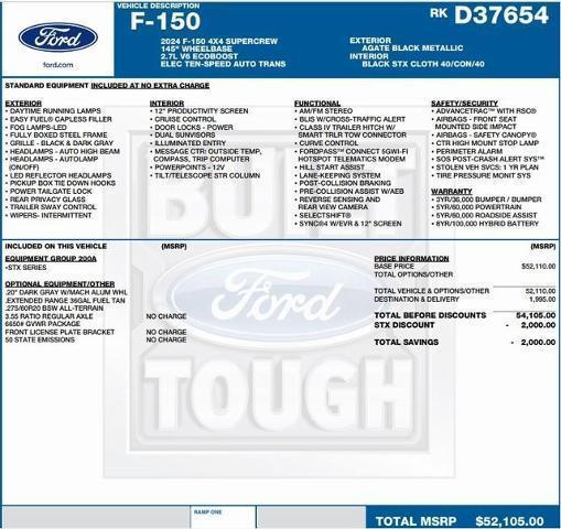 new 2024 Ford F-150 car, priced at $40,602