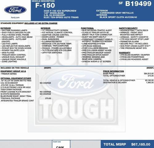 new 2025 Ford F-150 car, priced at $60,763