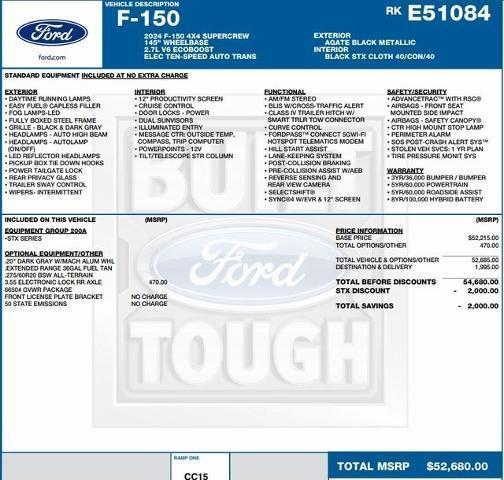 new 2024 Ford F-150 car, priced at $41,144