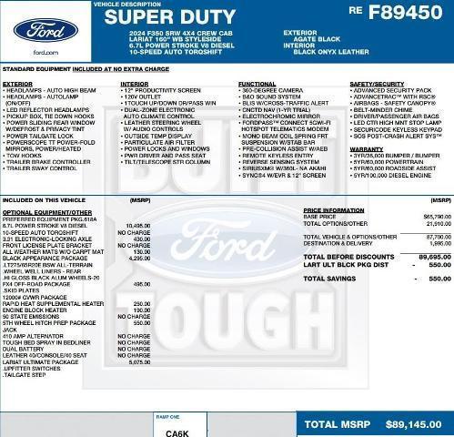 new 2024 Ford F-350 car, priced at $81,587